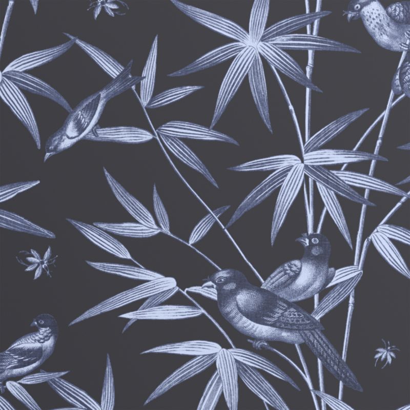 Finch Midnight Navy Botanical Wallpaper - image 1 of 2