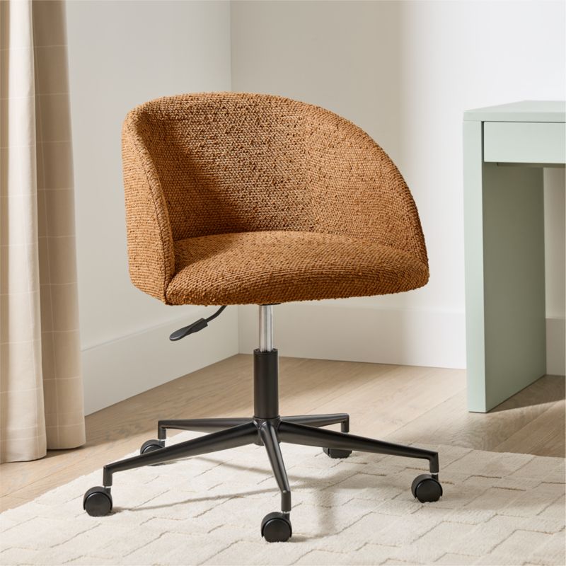 Finch Maple Brown Boucle Kids Desk Chair with Black Base - image 2 of 14