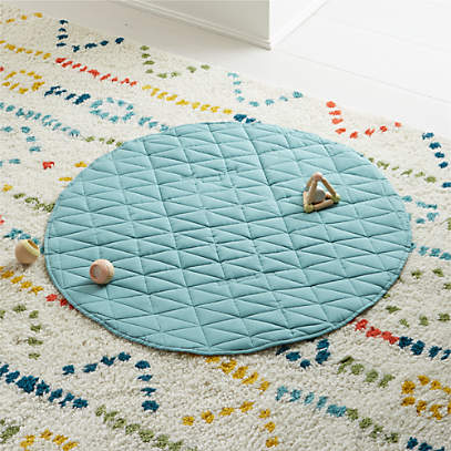 Hoop van optellen Beoordeling Fold and Go Teal Portable Baby Mat + Reviews | Crate & Kids