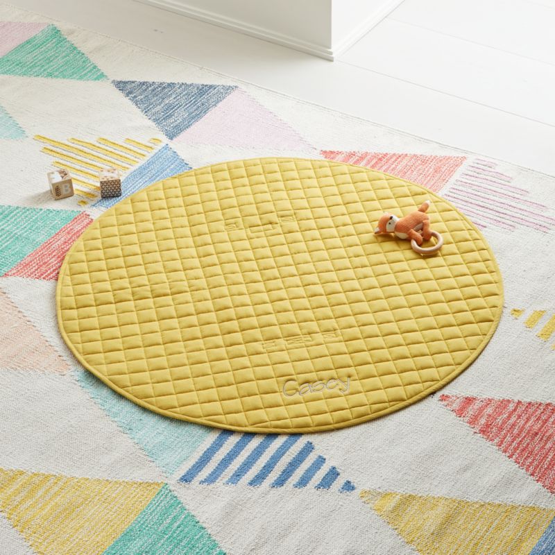 Fold and Go Yellow Portable Baby Mat + Reviews | Crate & Kids