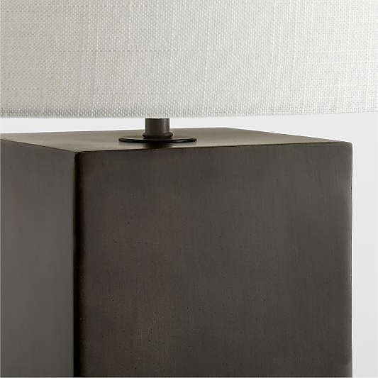 Folie Black Square USB Table Lamp with Drum Shade