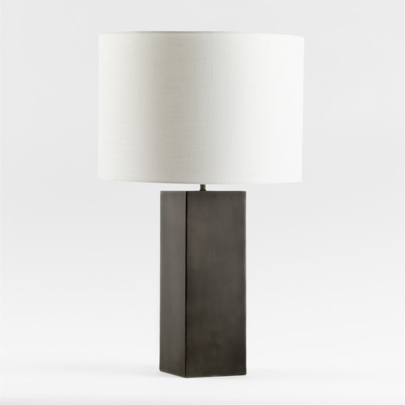 Folie Black Square USB Table Lamp with Drum Shade