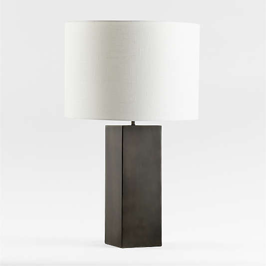 Folie Black Square USB Table Lamp with Drum Shade