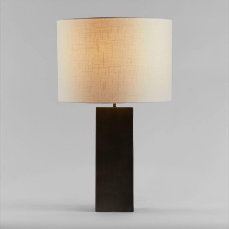 Folie Black Square USB Table Lamp with Drum Shade
