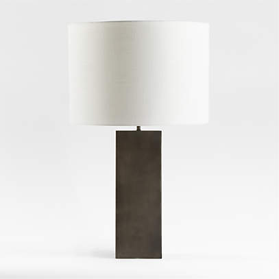 Folie Black Square Table Lamp With Drum, Black Drum Shade For Table Lamp