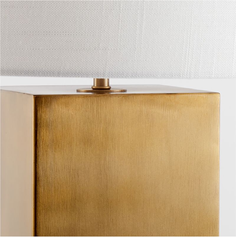 Folie Brass Square USB Table Lamp with Drum Shade - image 4 of 6