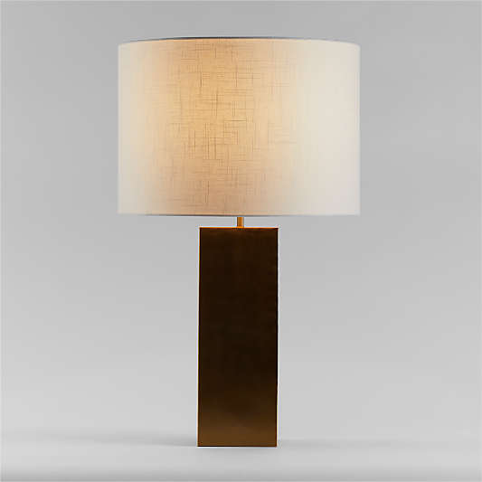 Folie Brass Square USB Table Lamp with Drum Shade