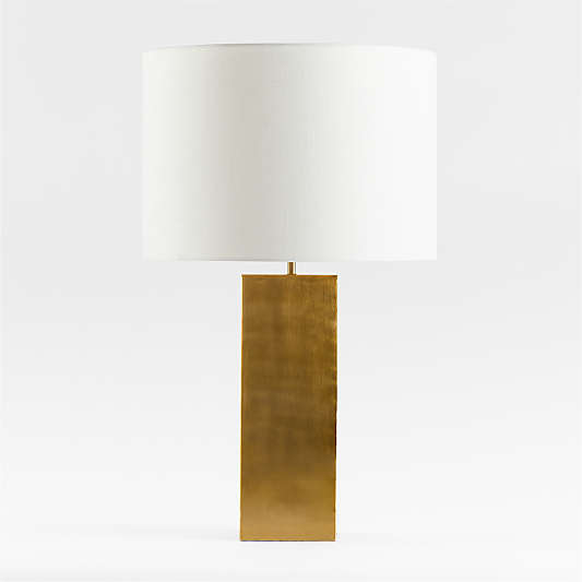 Folie Brass Square USB Table Lamp with Drum Shade