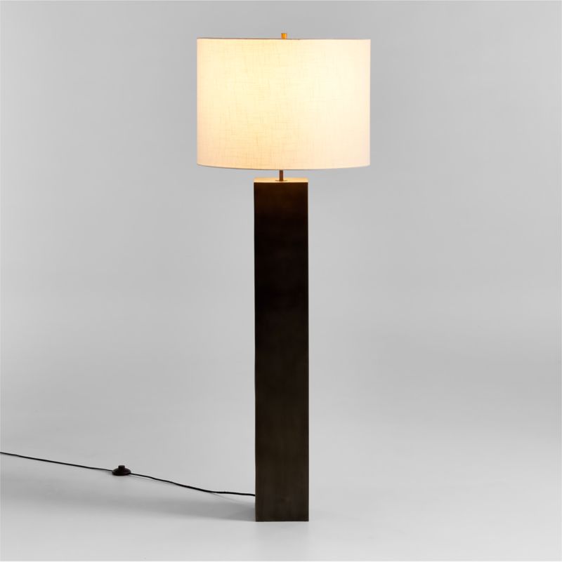 Folie Black Square Floor Lamp with Drum Shade