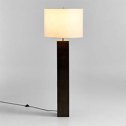 Folie Black Square Floor Lamp with Drum Shade