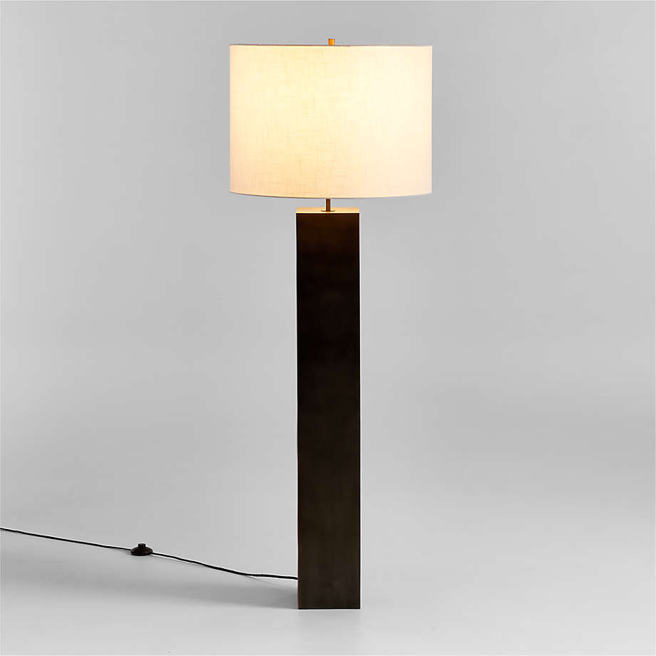 Folie Black Square Floor Lamp with Drum Shade + Reviews