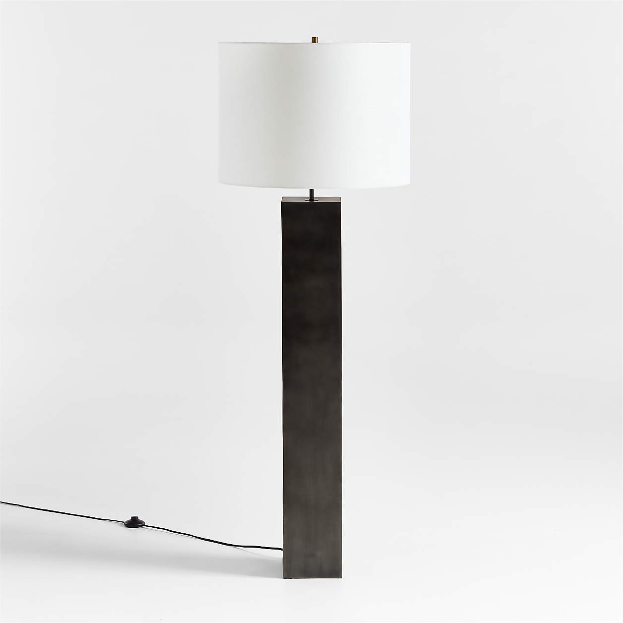 Folie Black Square Floor Lamp with Drum Shade + Reviews Crate & Barrel