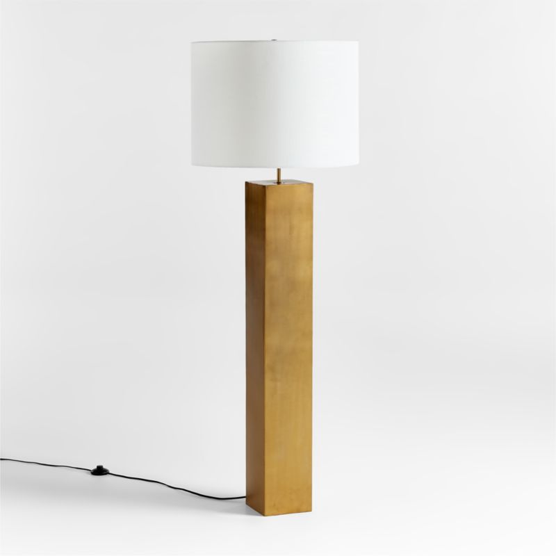 Folie Brass Square Floor Lamp with Drum Shade - image 5 of 6