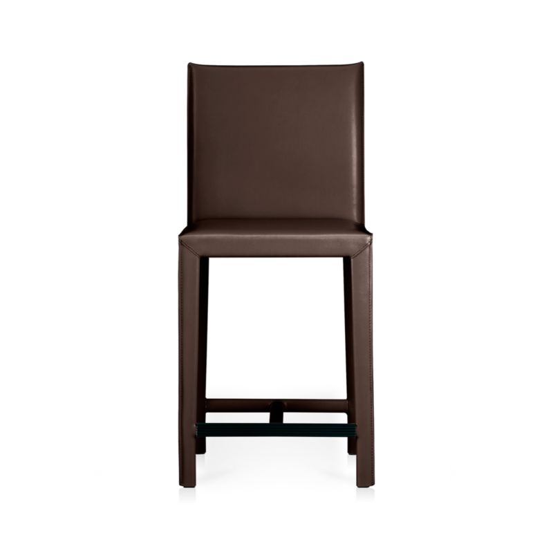 Folio Saddle Top-Grain Leather Counter Stool