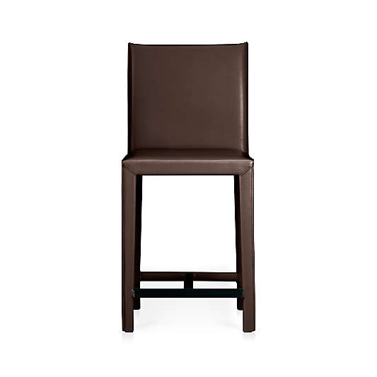 Folio Saddle Top-Grain Leather Counter Stool