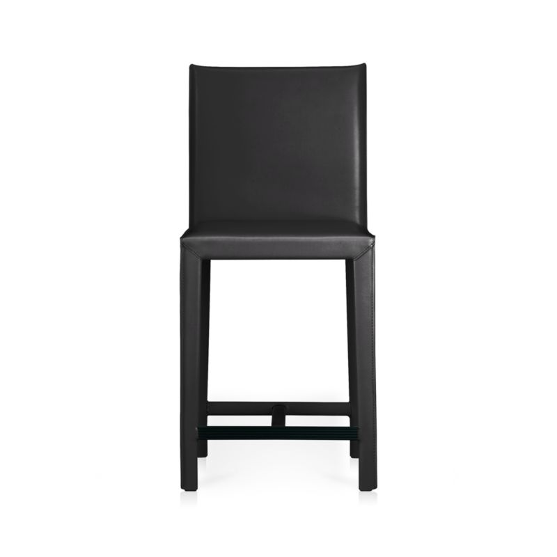 Folio Viola Black Top-Grain Leather Bar Stool - image 3 of 6