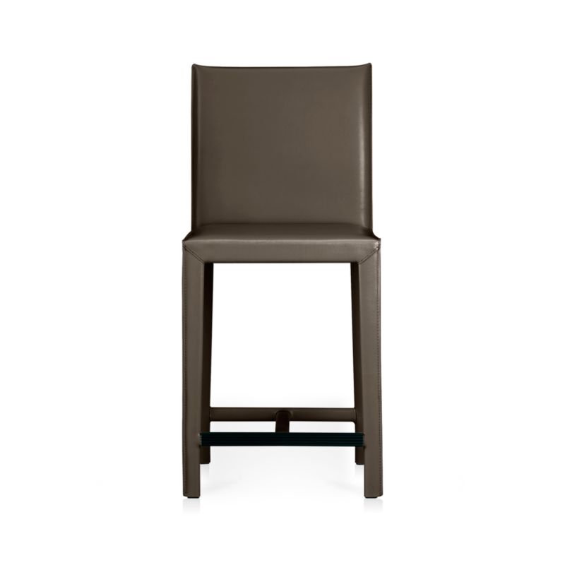 Folio Granite Grey Top-Grain Leather Counter Stool - image 3 of 5