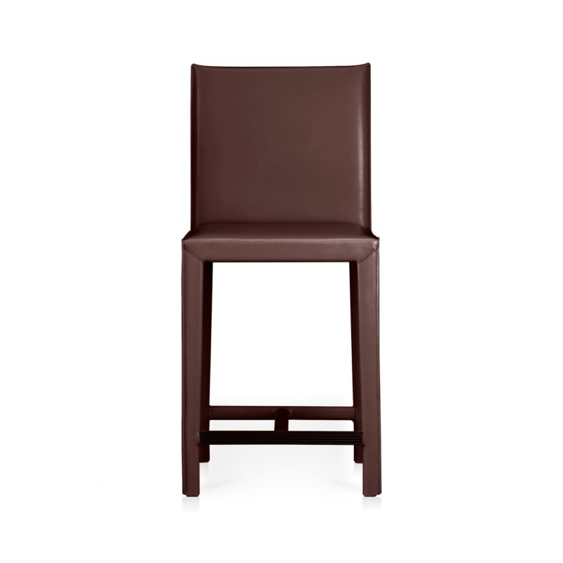 Folio Merlot Top-Grain Leather Counter Stool