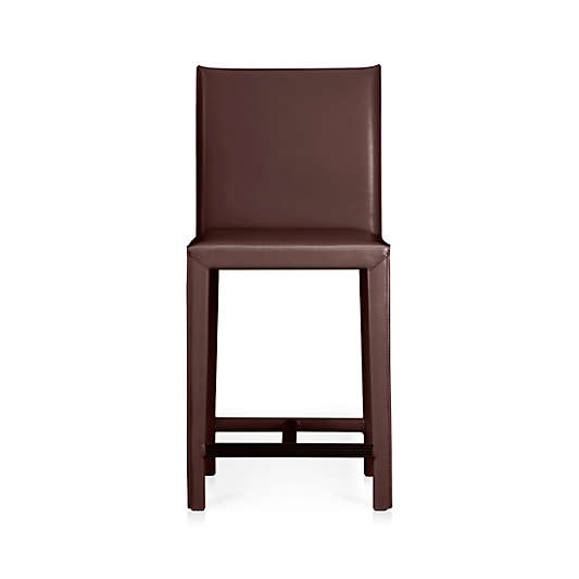 Folio Merlot Top-Grain Leather Counter Stool