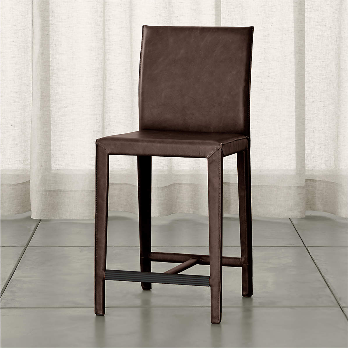 crate and barrel leather bar stools