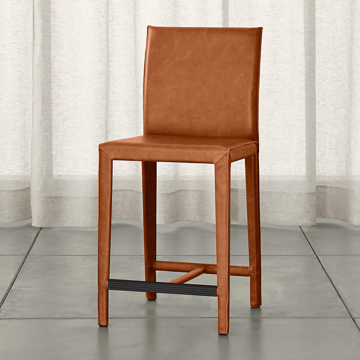 top grain leather stool