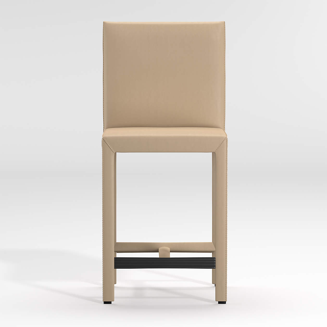 Folio Beige TopGrain Leather Bar Stools Crate & Barrel