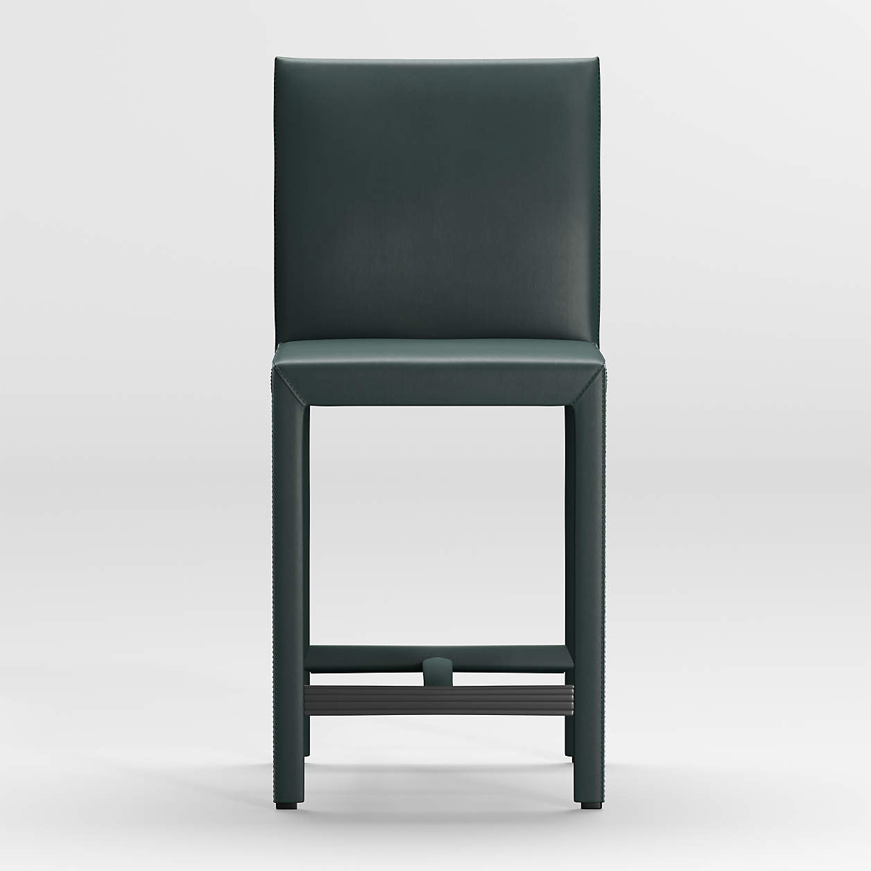Folio Dark Green TopGrain Leather Counter Stool + Reviews Crate & Barrel