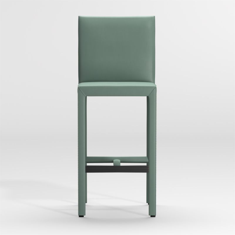 Folio Green Top-Grain Leather Bar Stool - image 0 of 2