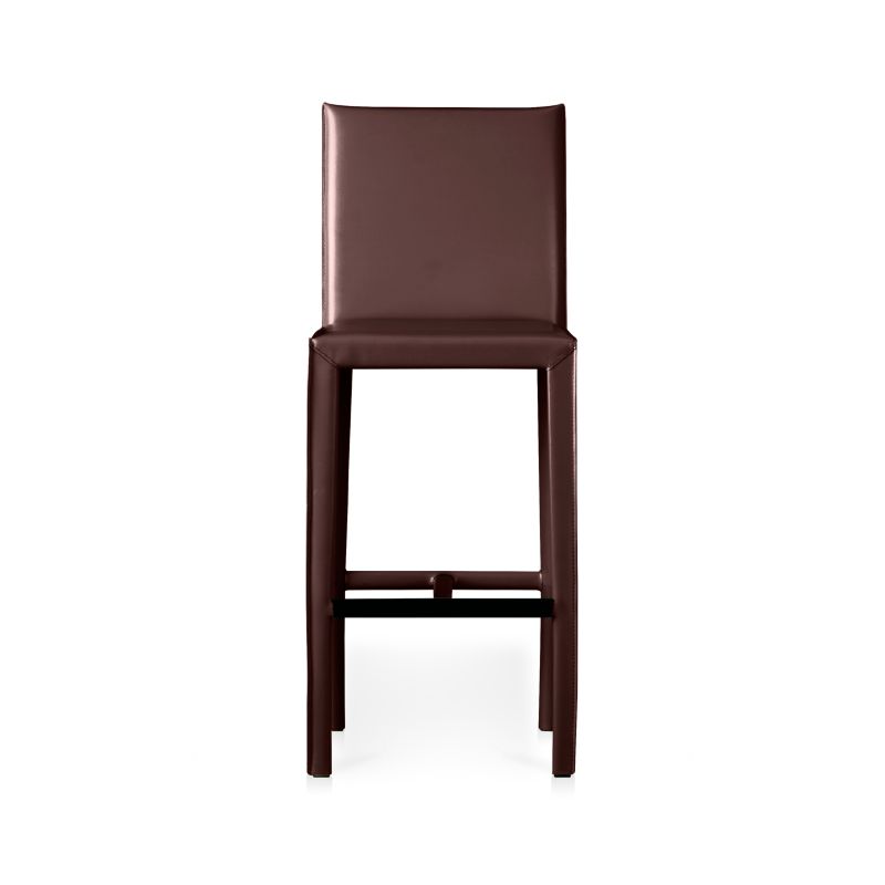 Folio Merlot Top-Grain Leather Counter Stool