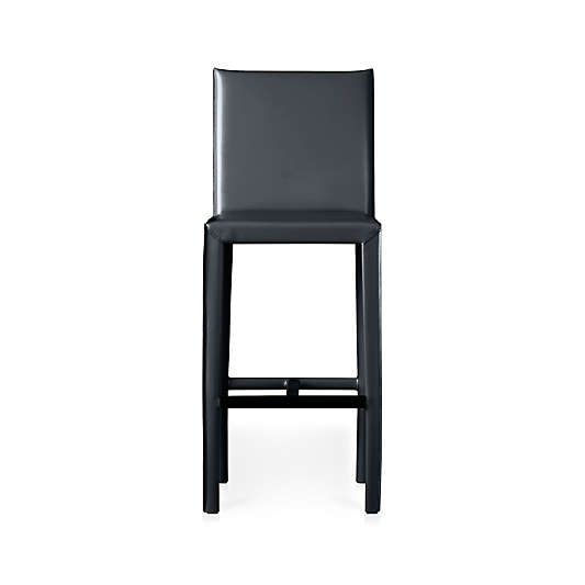 Folio Oceana Blue Top-Grain Leather Counter Stool