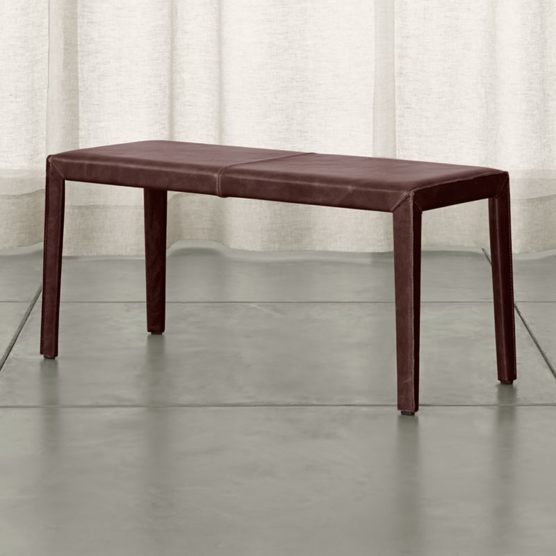 Folio Merlot Top-Grain Leather 40" Bench