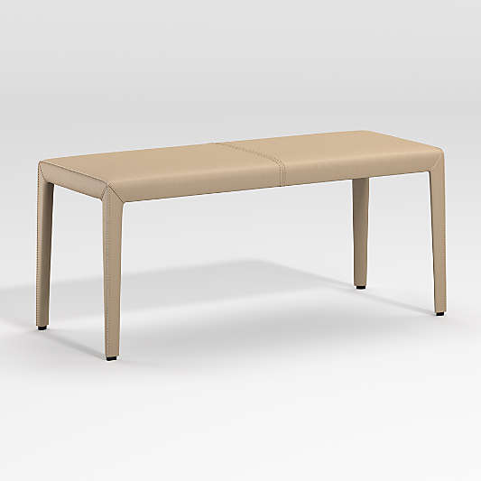 Folio Beige Top-Grain Leather 40" Bench