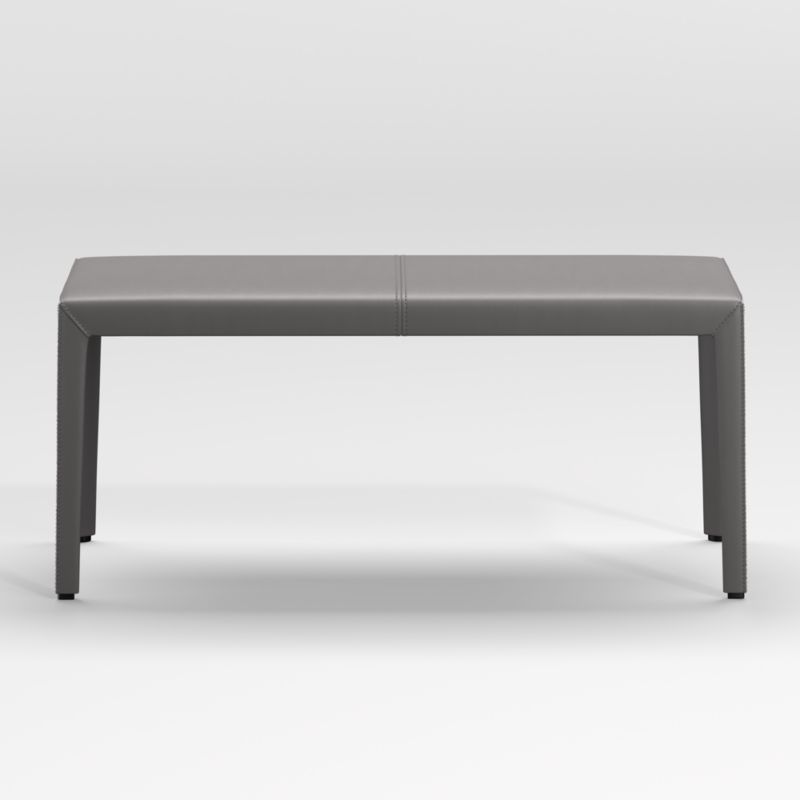 Folio Dark Grey Top-Grain Leather 40" Bench