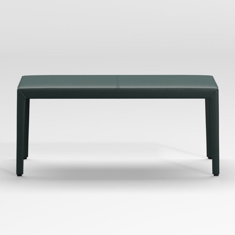 Folio Dark Green Top-Grain Leather 40" Bench