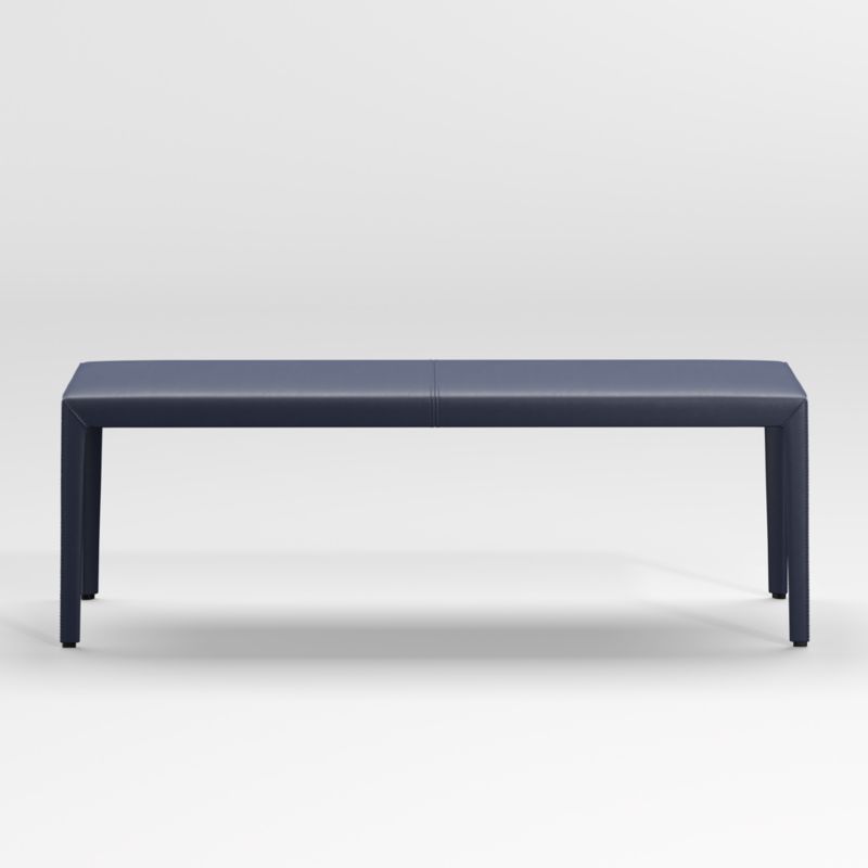 Folio Deep Blue Top-Grain Leather 52" Bench