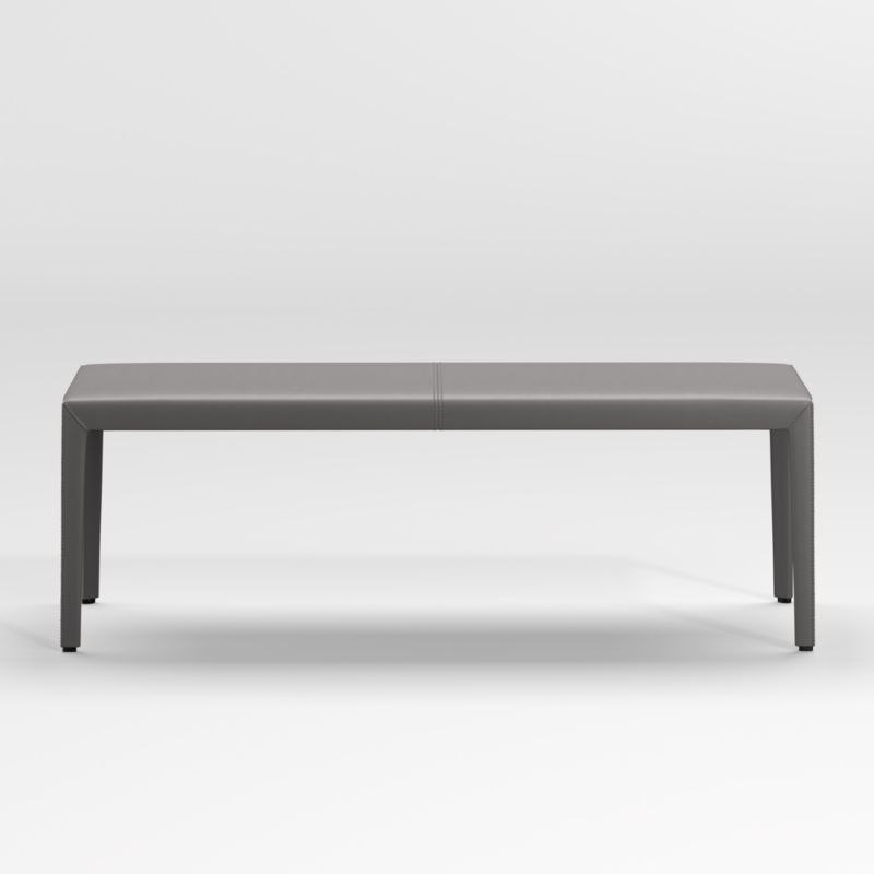 Folio Dark Grey Top-Grain Leather 52" Bench