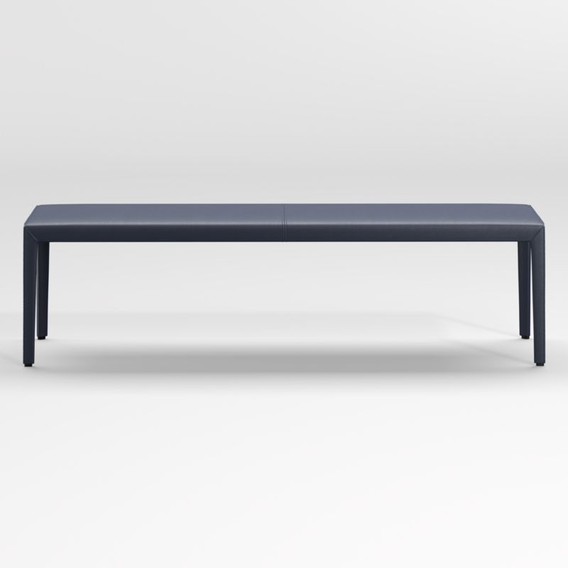 Folio Deep Blue Top-Grain Leather 64" Bench