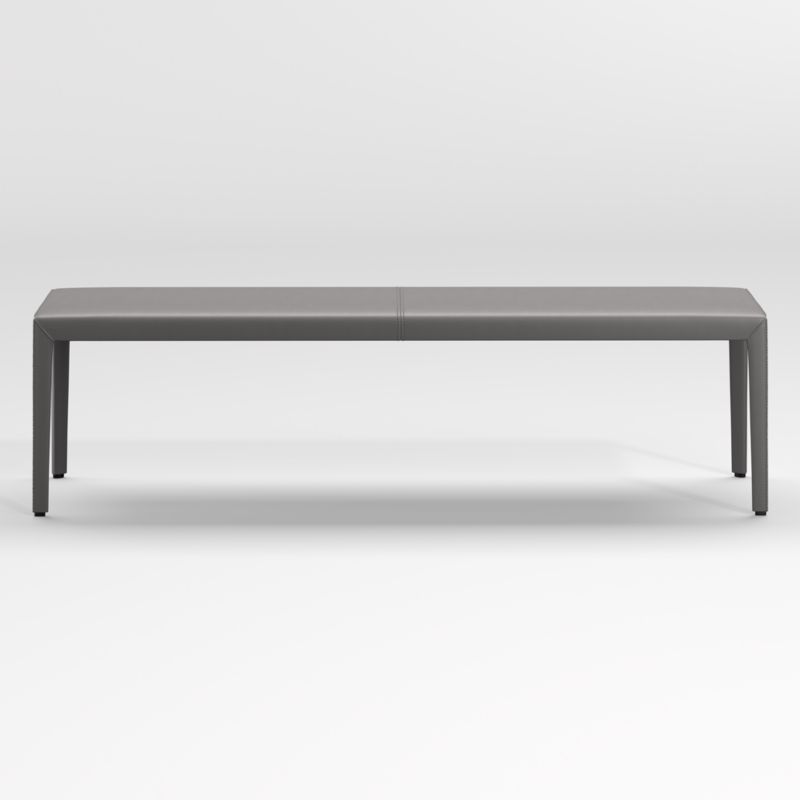 Folio Dark Grey Top-Grain Leather 64" Bench