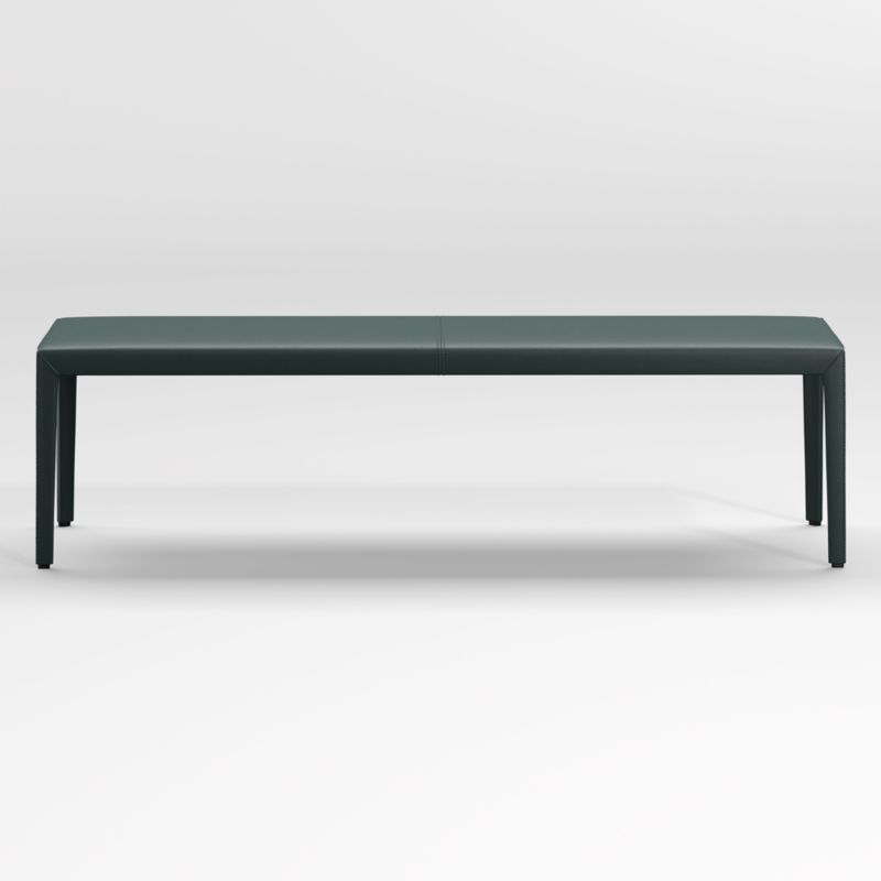 Folio Dark Green Top-Grain Leather 64" Bench