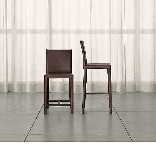 Folio Saddle Top-Grain Leather Counter Stool