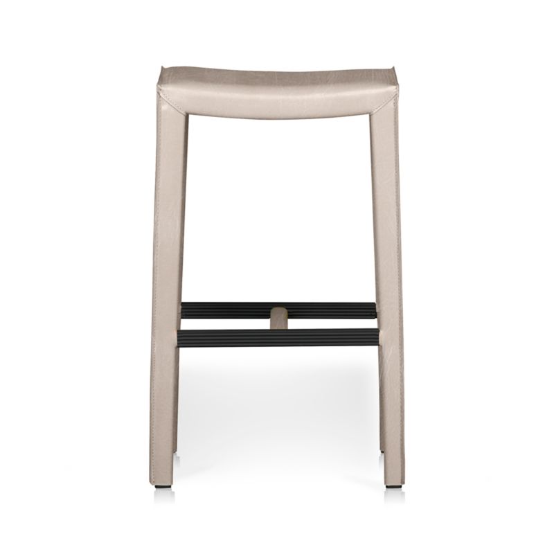 Folio Sand Top-Grain Leather Backless Counter Stool