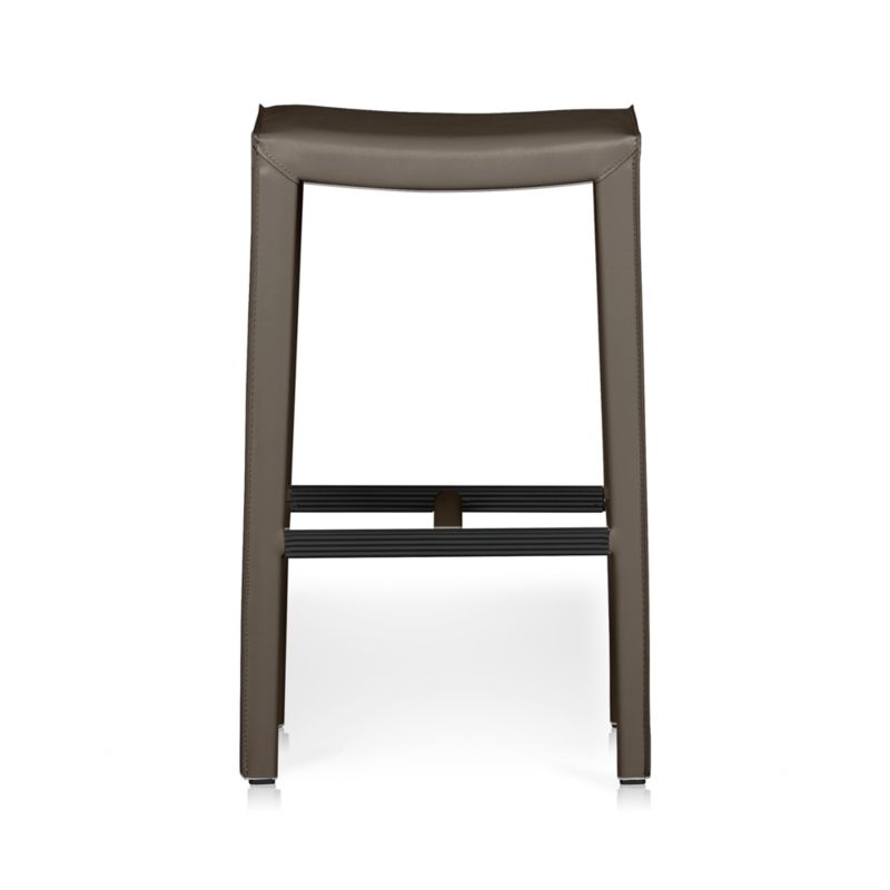 Folio Granite Grey Top-Grain Leather Backless Counter Stool - image 5 of 6