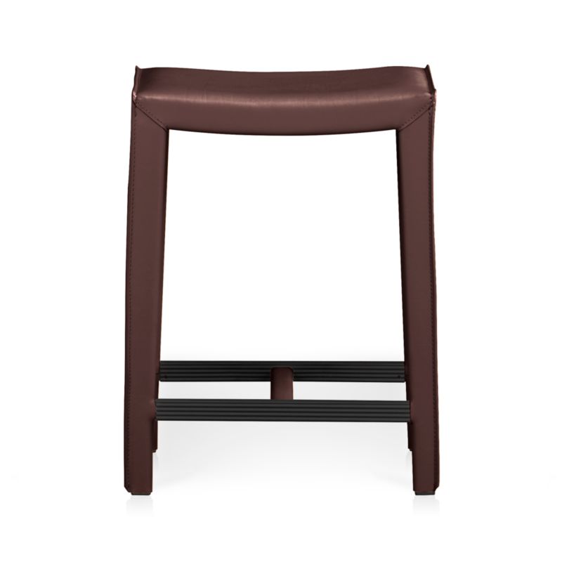 Folio Merlot Top-Grain Leather Backless Counter Stool - image 3 of 5