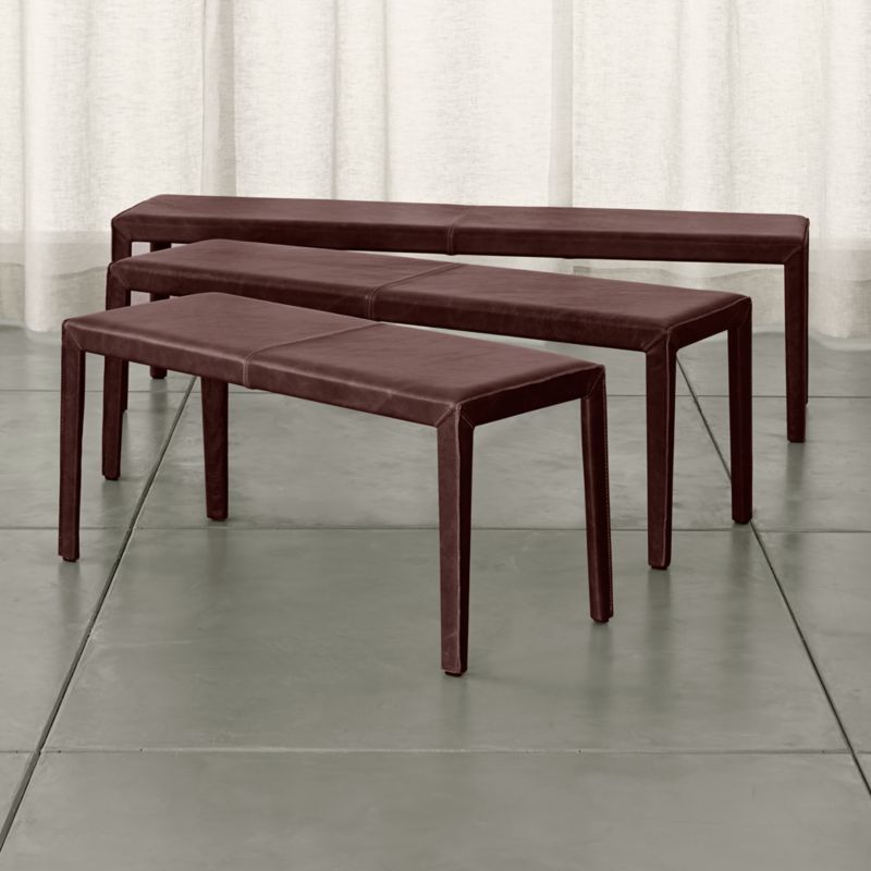 Folio Merlot Top-Grain Leather 40" Bench - image 3 of 5