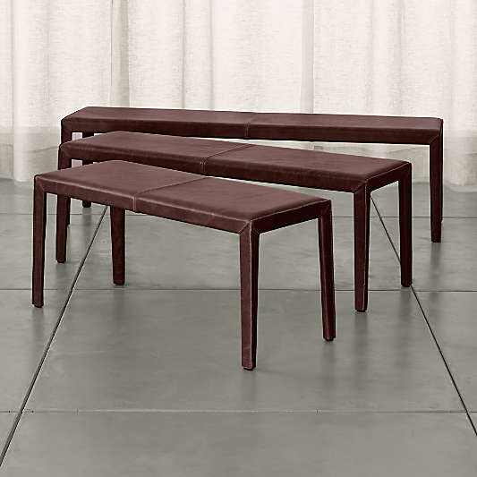 Folio Merlot Top-Grain Leather 40" Bench