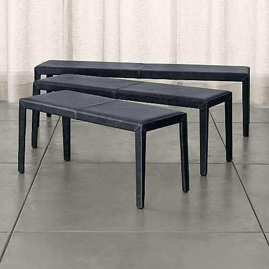 Folio Oceana Blue Top-Grain Leather 40" Bench