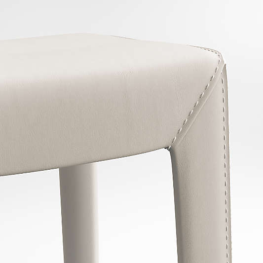 Folio Sand Top-Grain Leather Backless Bar Stool