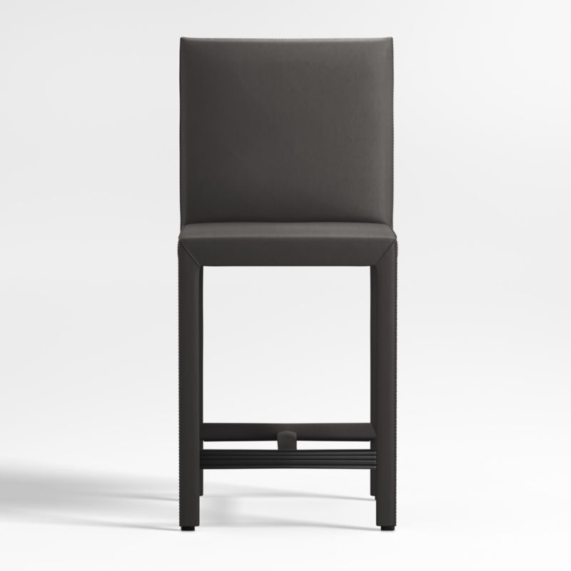 Folio Viola Black Top-Grain Leather Counter Stool - image 0 of 6