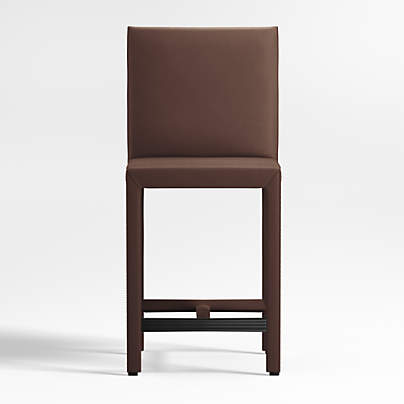 Folio Saddle Top-Grain Leather Counter Stool