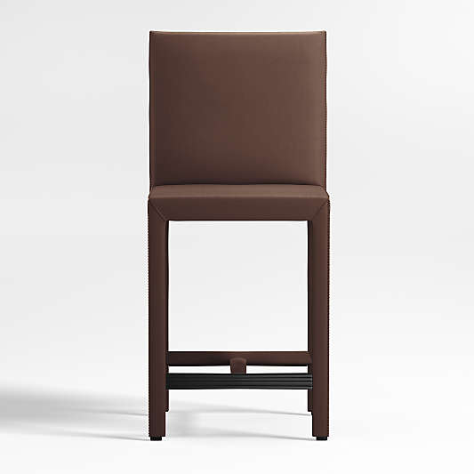 Folio Saddle Top-Grain Leather Counter Stool